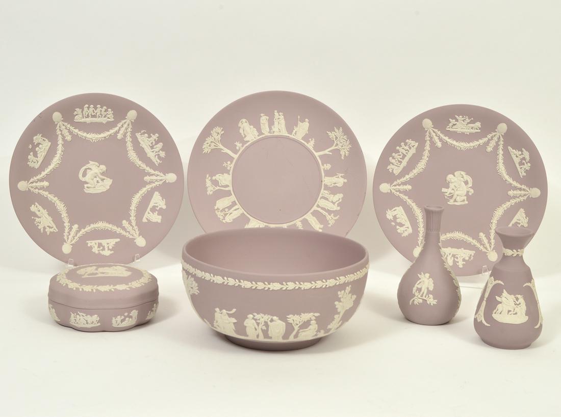7 Pcs. Wedgwood Lavender & White Jasperware (1 of 9)