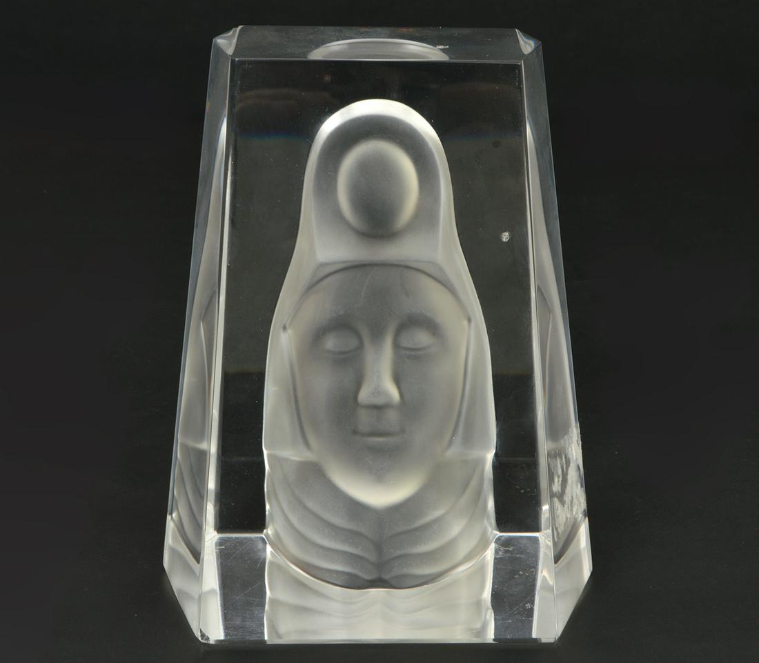 Val St Lambert Crystal Bookend 1970 "Atlantis" (1 of 7)