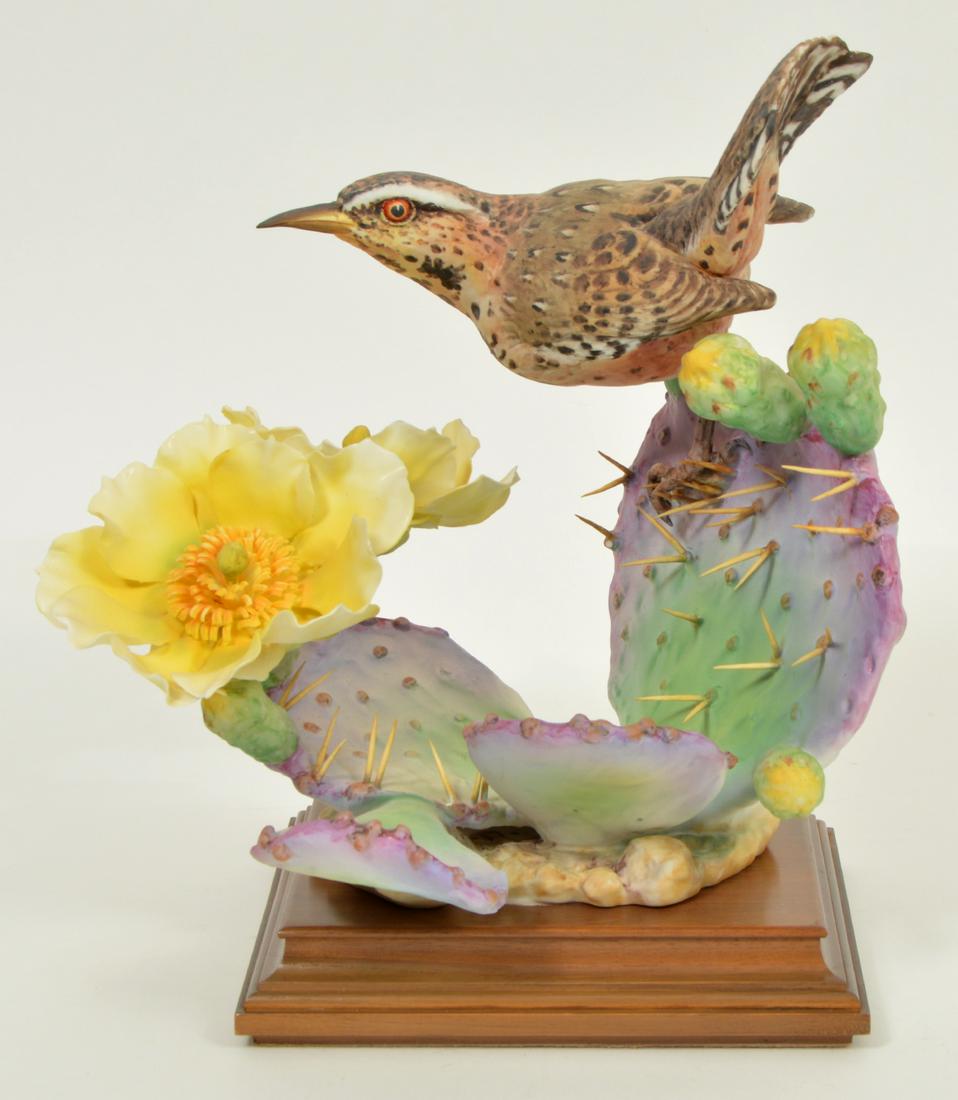 Royal Worcester Wren on Prickly Pear Cactus (1 of 7)