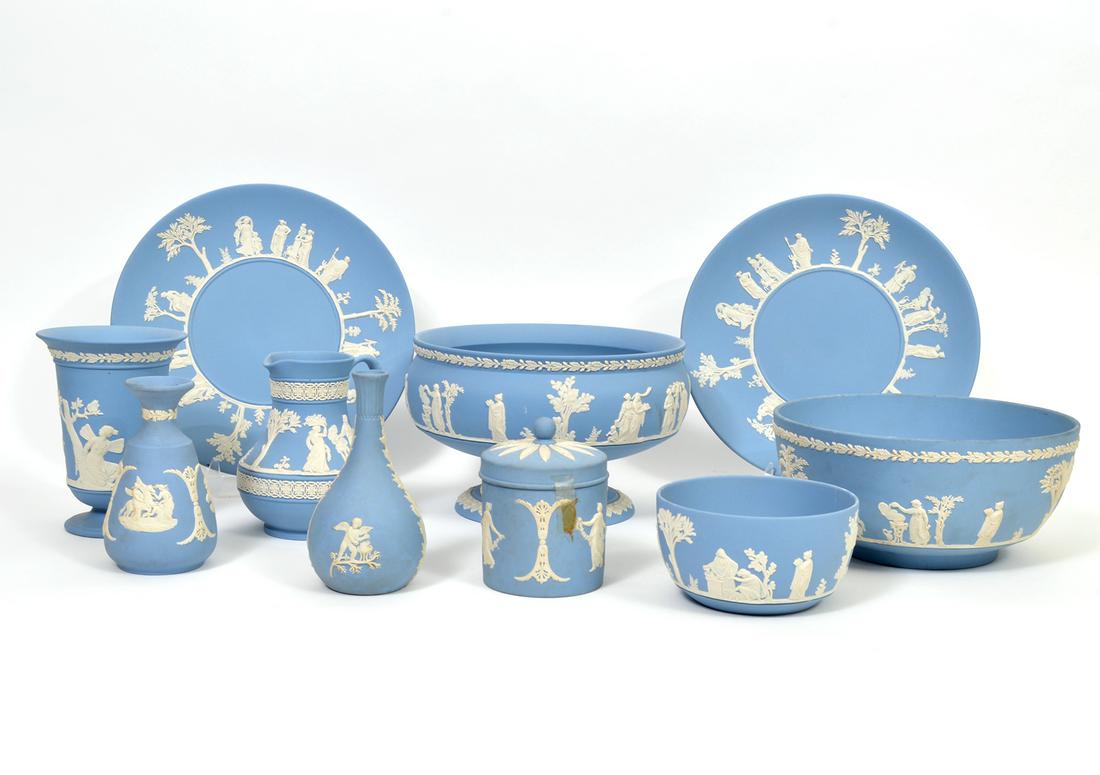 Lot of 10 Wedgwood Jasperware Blue & White (1 of 8)