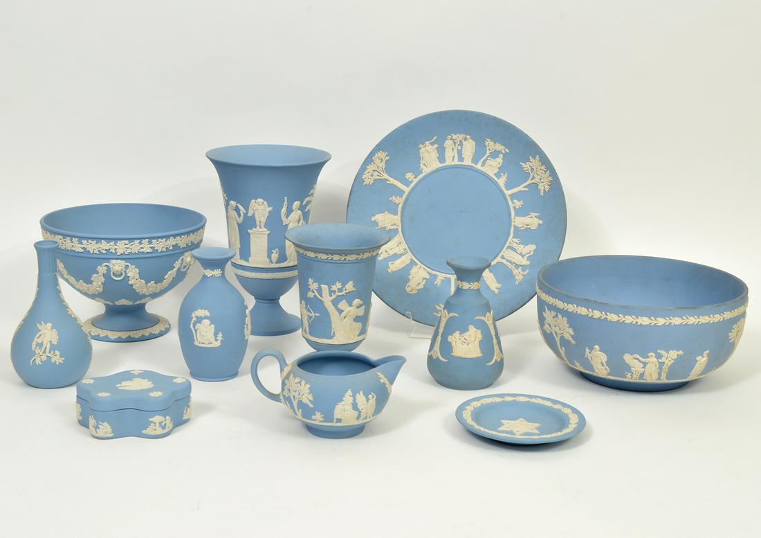 11 Pcs Blue Jasperware by Wedgewood (1 of 10)
