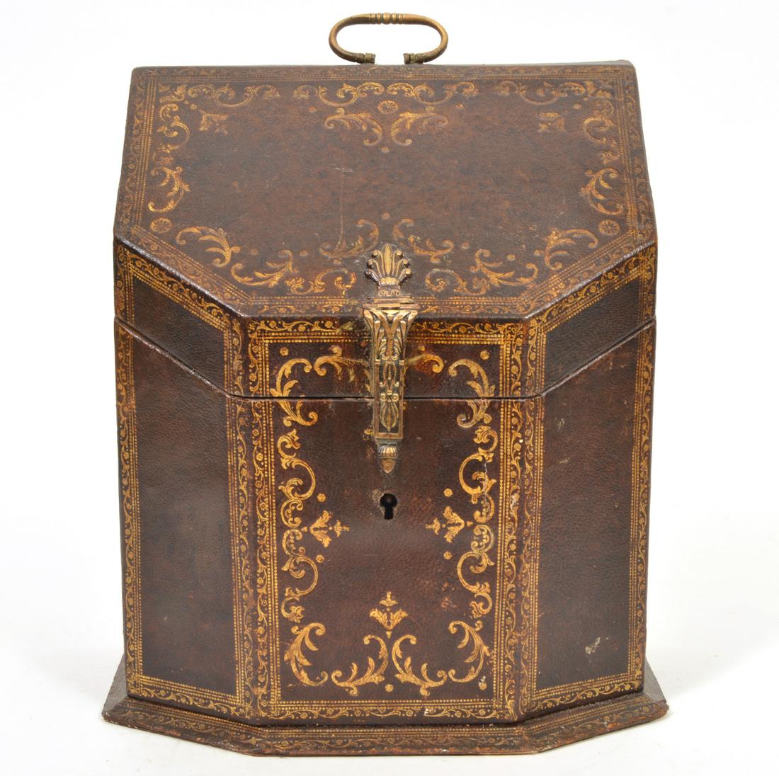French Gilt Tooled Leather Letter Box (1 of 9)