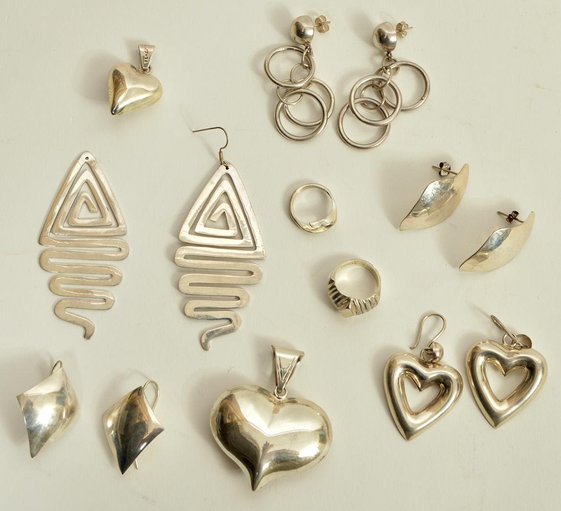 Group of Sterling Jewelry Earrings Rings Pendants (1 of 6)