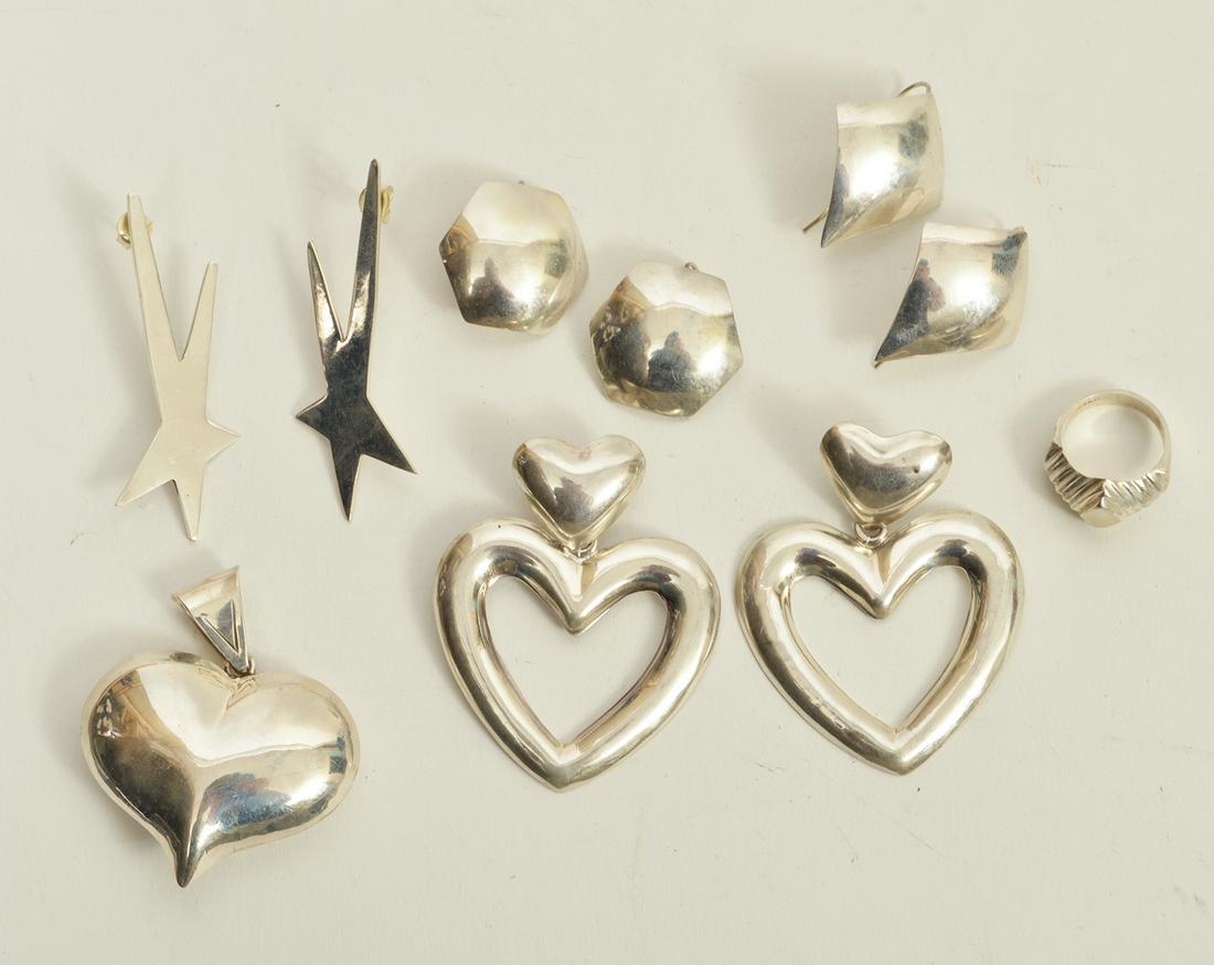 Mexican Sterling Jewelry Earrings Pendant Ring (1 of 4)