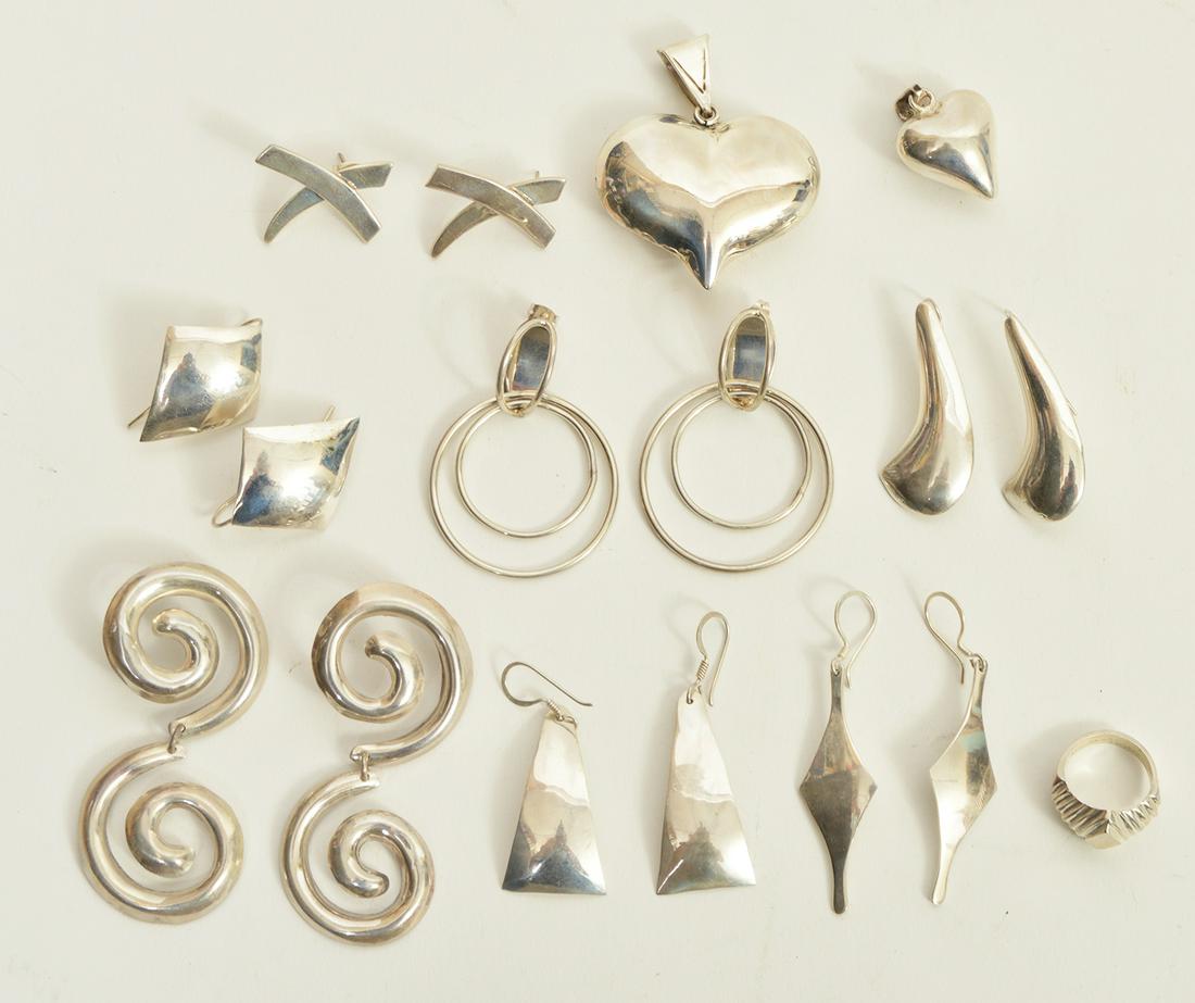 Mexican Sterling Jewelry Earrings Pendants Ring (1 of 9)