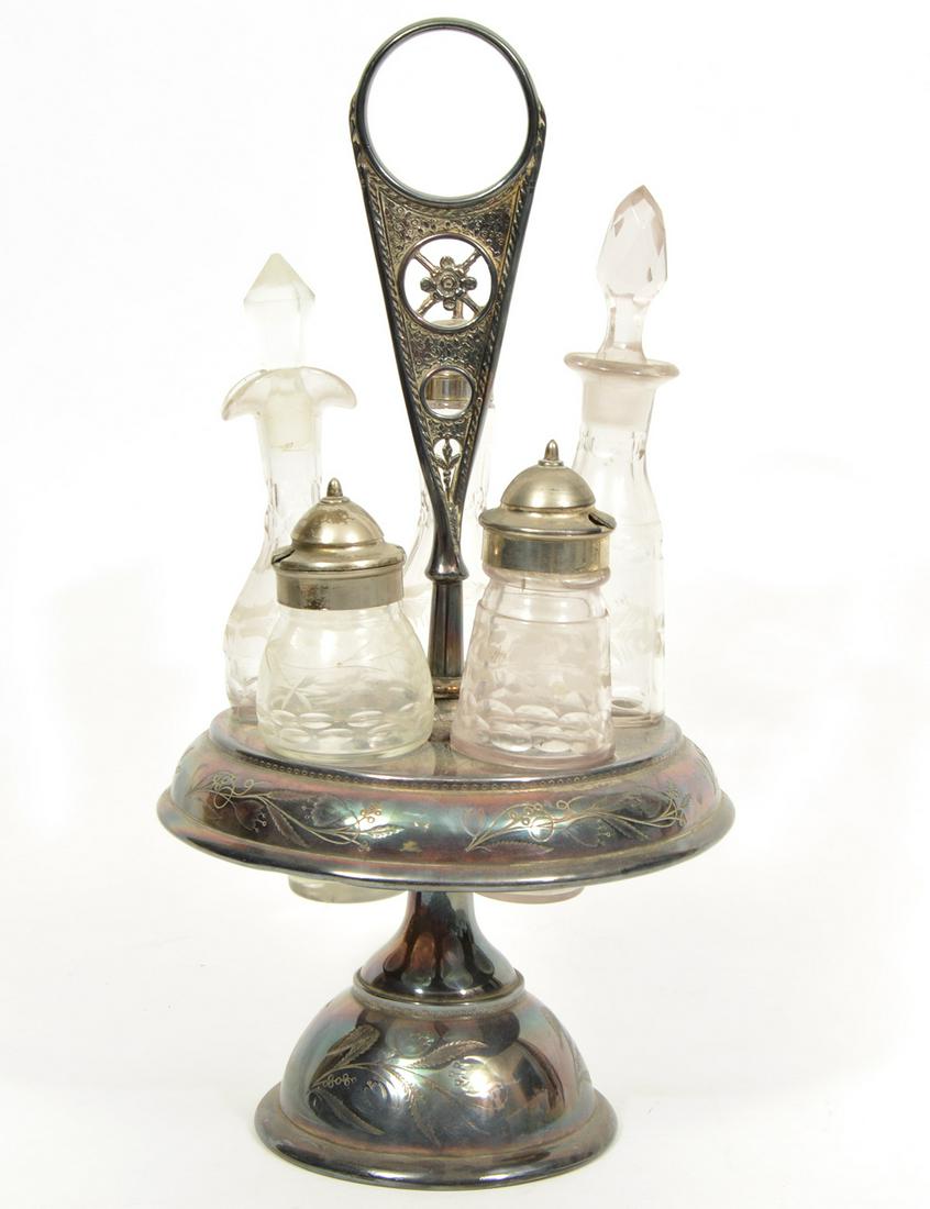 Victorian Silver Plate Cruet Castor Set (1 of 9)