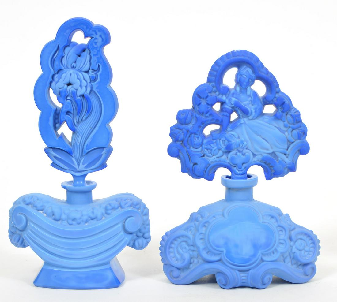 2 Lapis Style Blue Glass Perfume Bottles (1 of 11)