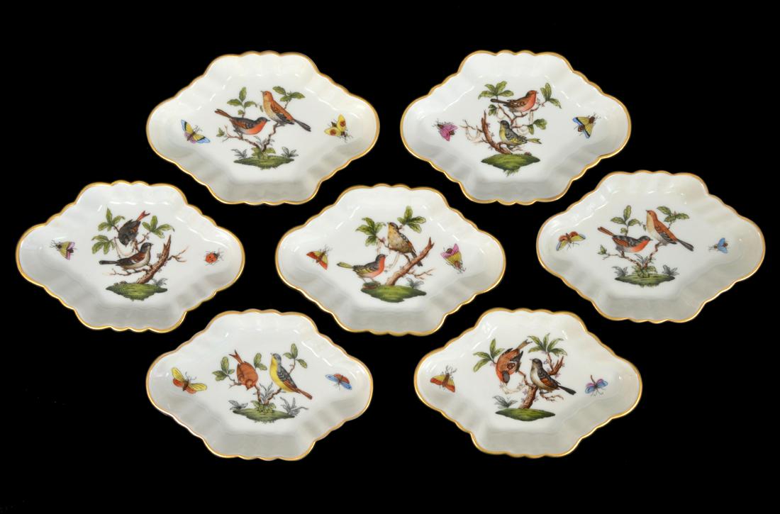 7 Herend Rothschild Bird Small Scalloped Dishes (1 of 6)