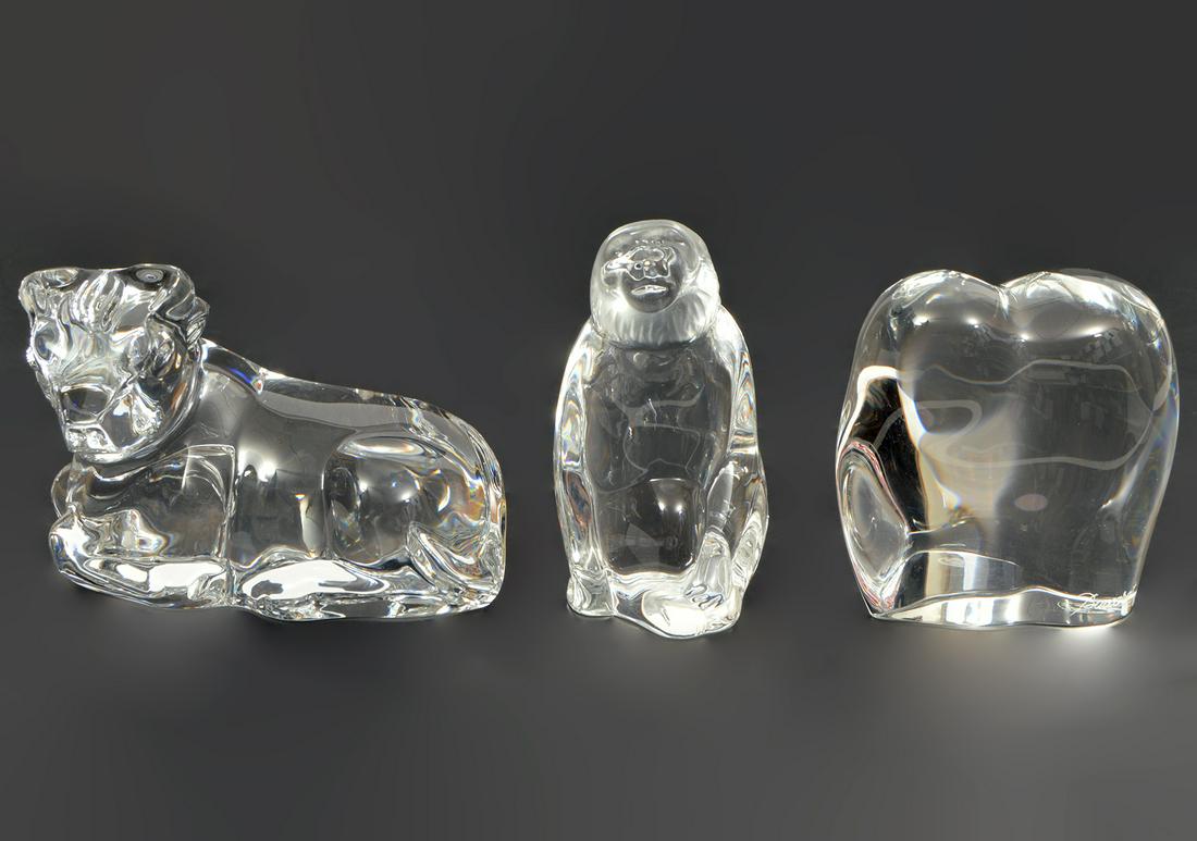 3 Baccarat Crystal Animal Paperweights (1 of 5)