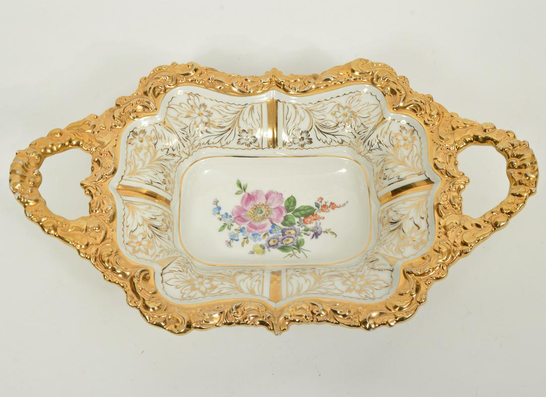 Meissen Porcelain Gold & Floral Cabinet Dish (1 of 7)