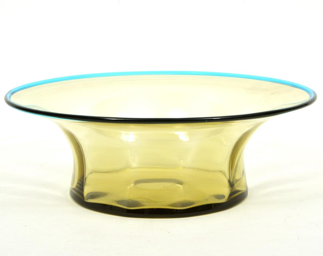 Attrib. to Steuben Amber & Blue Glass Bowl (1 of 6)