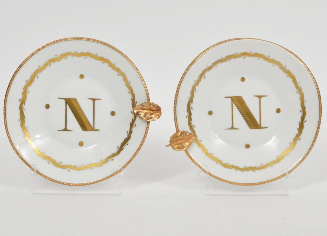 2 Limoges Napoleon Porcelain Trinket Plates (1 of 8)