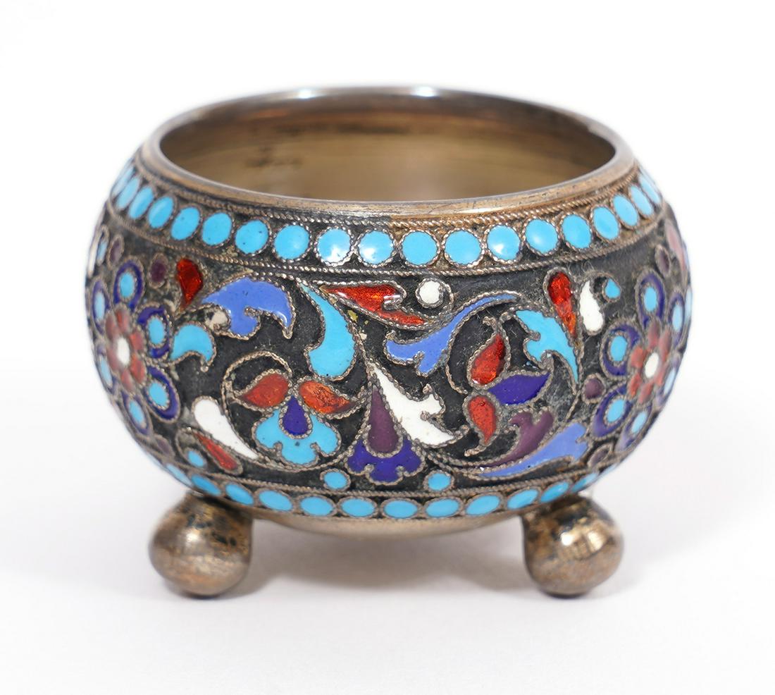 Russian Imperial Enamel and Silver Salt (1 of 7)
