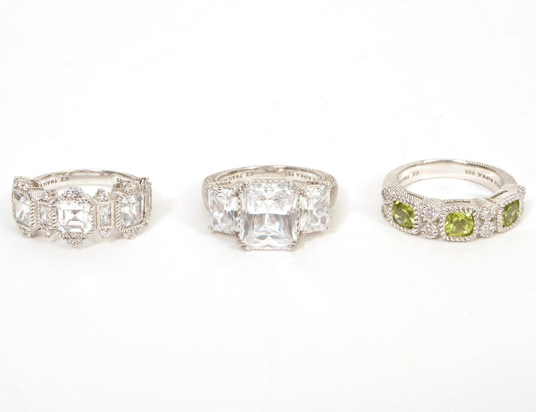 3 Sterling Silver & CZ Judith Ripka Rings (1 of 6)