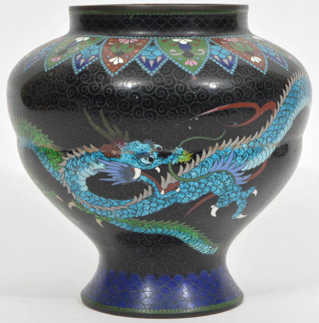 Large Japanese Cloisonne & Ginbari Enamel Dragon Vase (1 of 9)