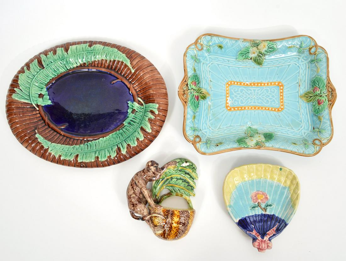 4 Pcs. Majolica Glazed Pottery (1 of 10)