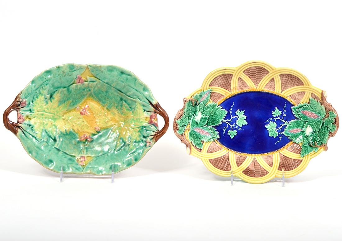 2 Majolica Oval Decorative Dishes (1 of 6)