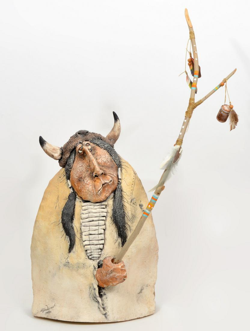 Todd Warner Ceramic 'Medicine Man' Sculpture (1 of 8)