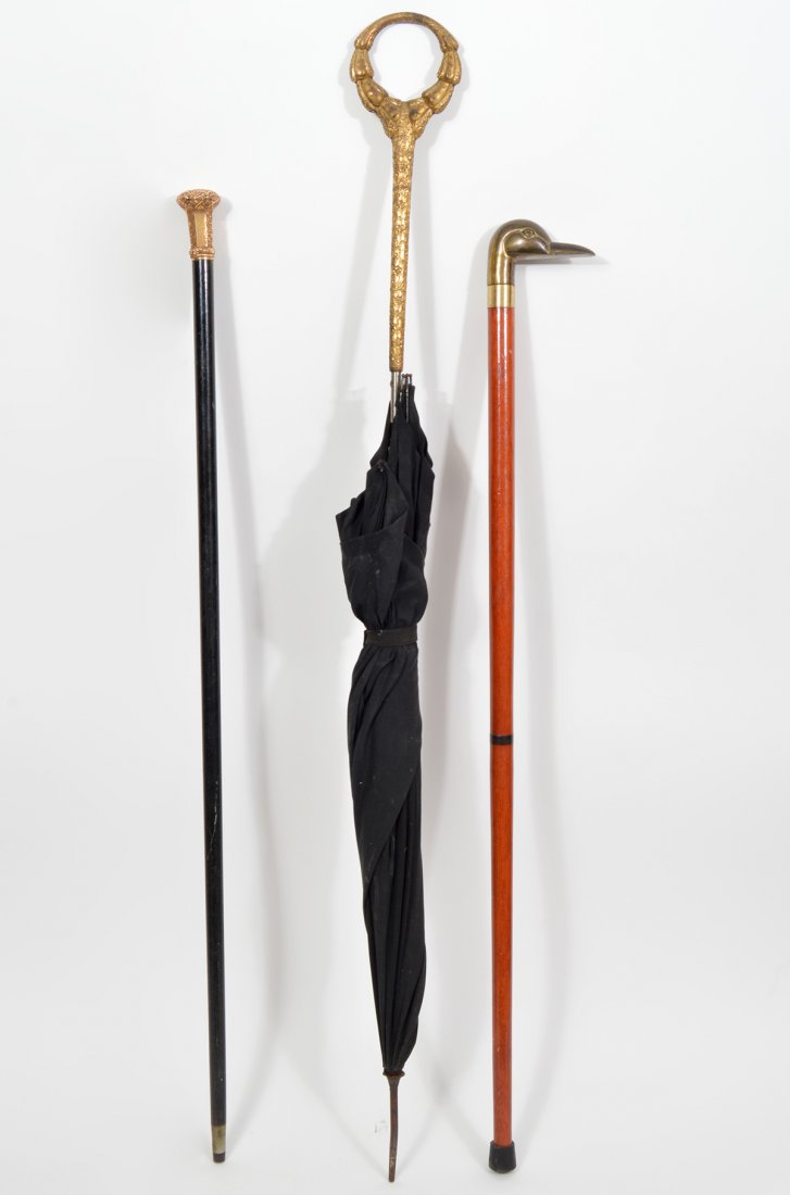 2 Antique Walking Sticks & 1 Umbrella (1 of 17)