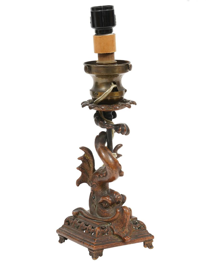 Tiffany & Co. Bronze Dolphin Table lamp (1 of 8)