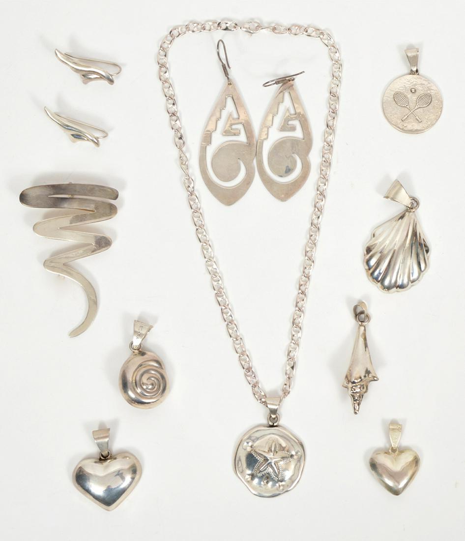 10 Mexican Sterling Silver Earrings (1 of 3)