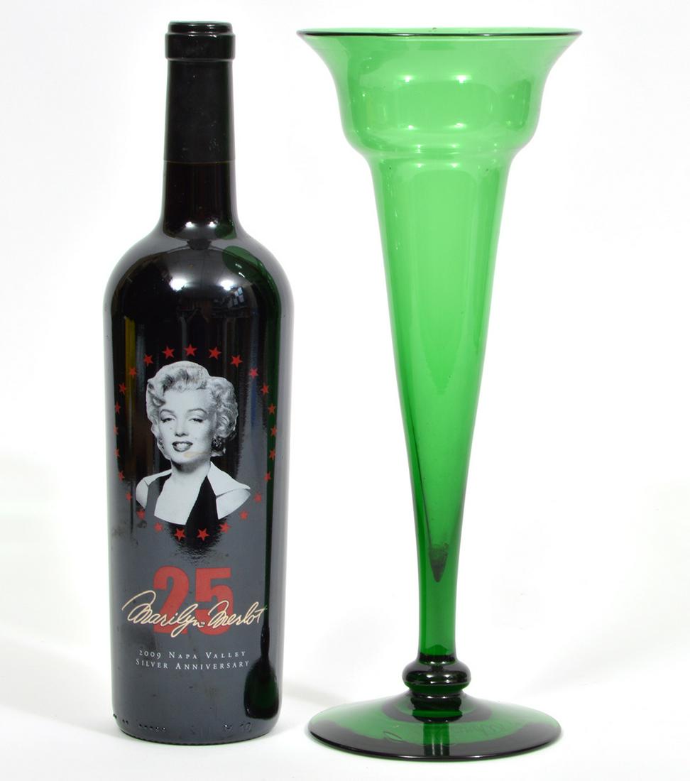 Steuben Green Trumpet Vase by F. Carder (1 of 5)