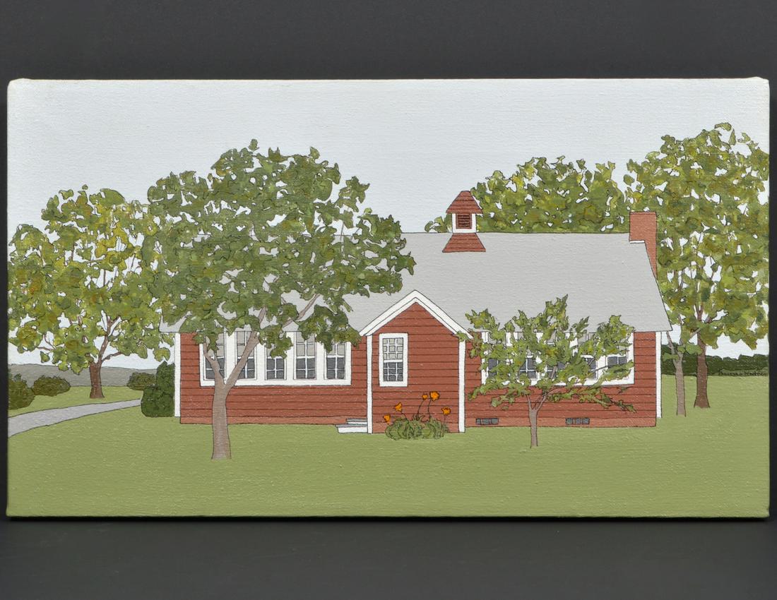 Barbara Hadden Oil Painting of a House, NY: Barbara Hadden oil on canvas painting. 'House in New York' most likely. Signed middle right. Unframed. 9" H x 16" W. Condition report: good condition. Please examine all photos closely. Contact C. Bid