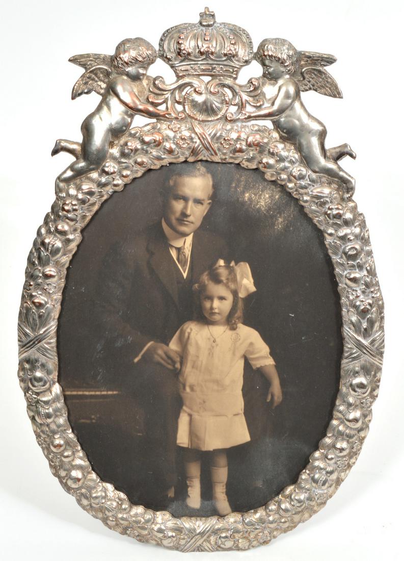 Antique Silver over Copper Repousse Frame (1 of 6)