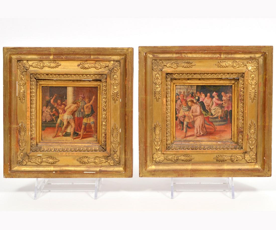 Pair of 19th C. French Religious Oil Paintings (1 of 4)