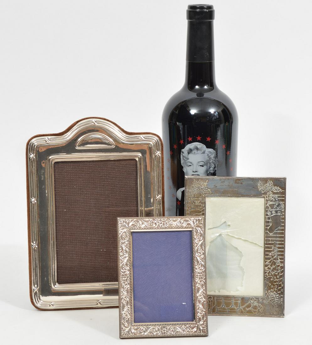 3 Sterling Picture Frames With Easel Backs