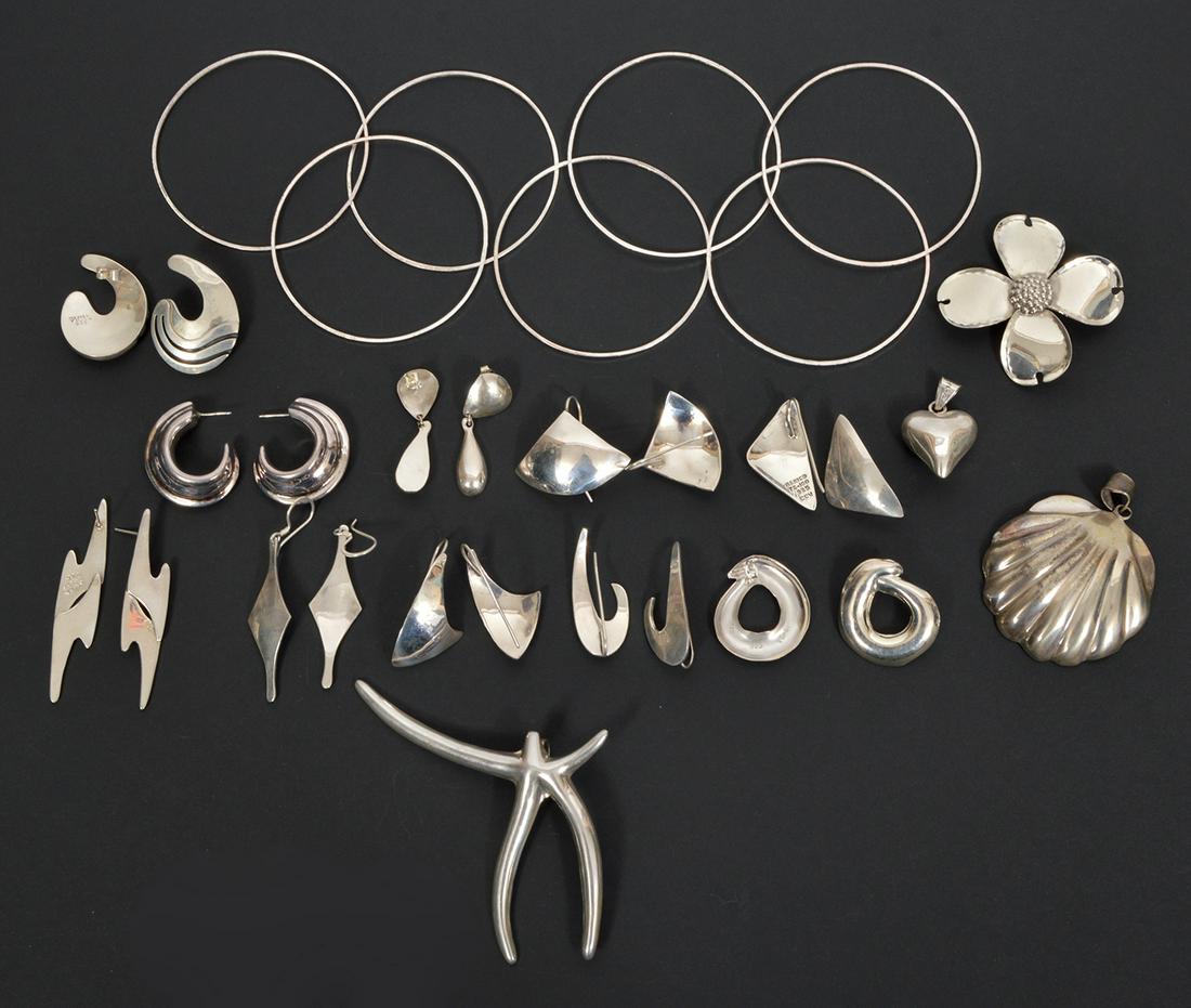 Mexican Sterling Jewelry Bangles Earrings Pendants (1 of 8)