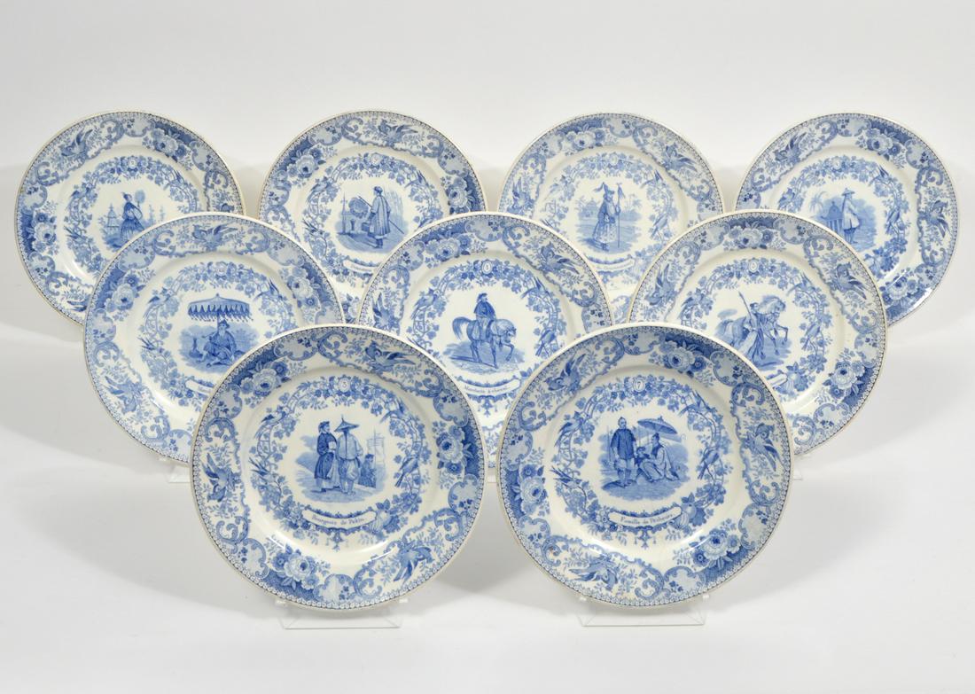 9 H&B De Choisy Porcelain Blue & White Plates (1 of 15)
