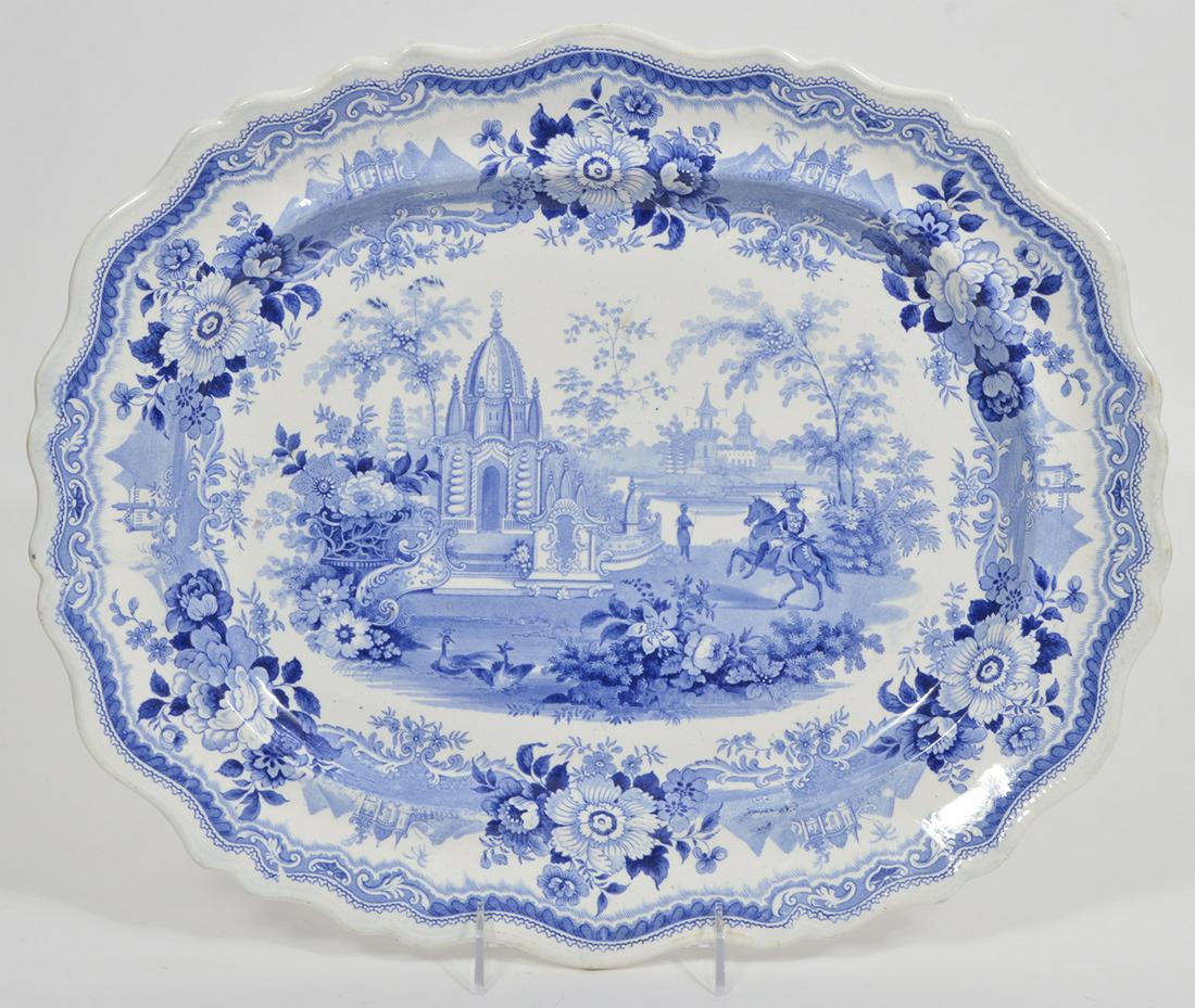 Large English Blue & White Porcelain Platter (1 of 5)