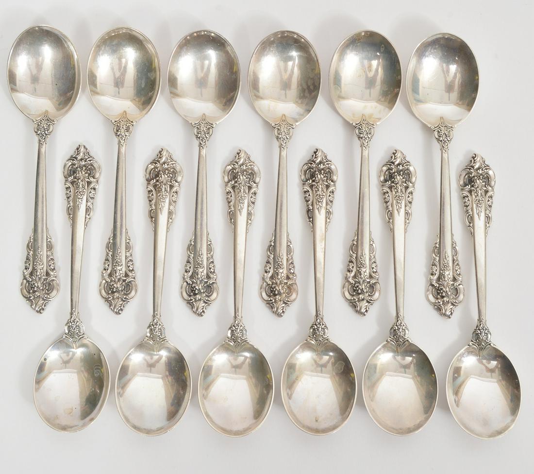 12 Sterling Grande Baroque Soup Spoons (1 of 6)