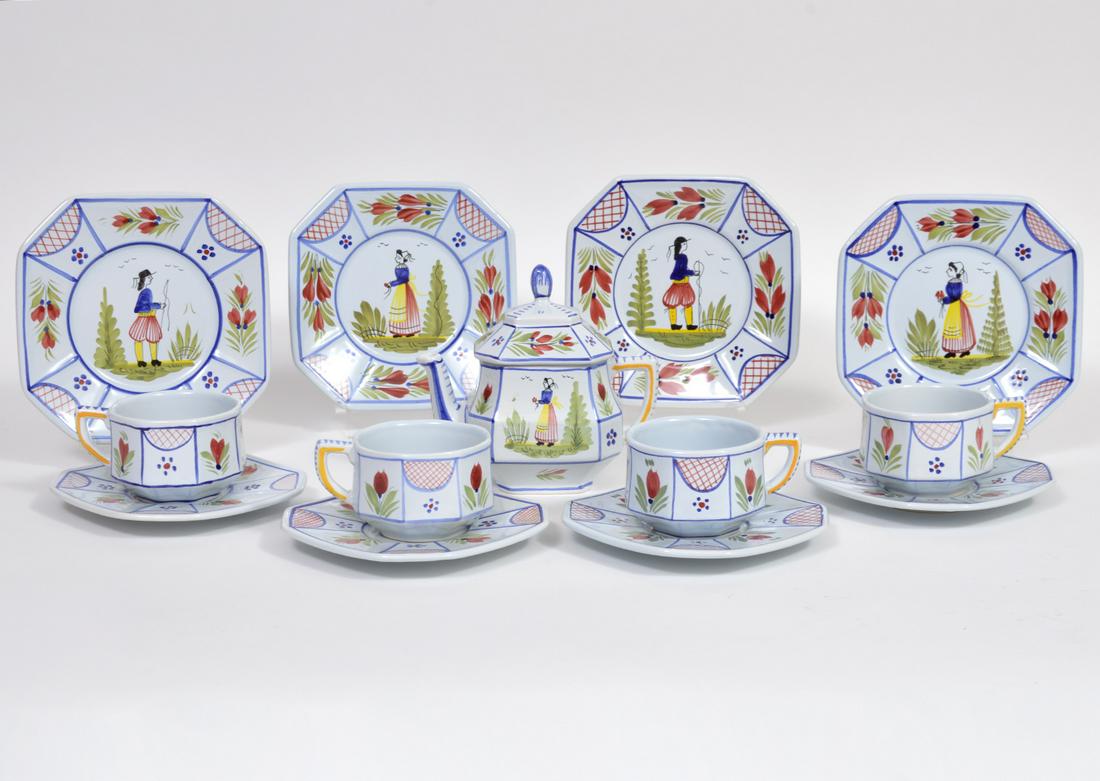 13 Pcs. Fr. Henriot Quimper Mistral Blue Pottery (1 of 7)