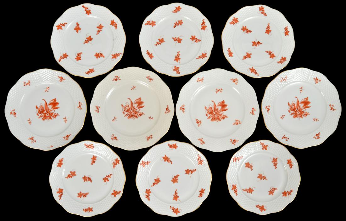 Herend Rust Chinese Bouquet 6 Bread 4 Salad (1 of 5)