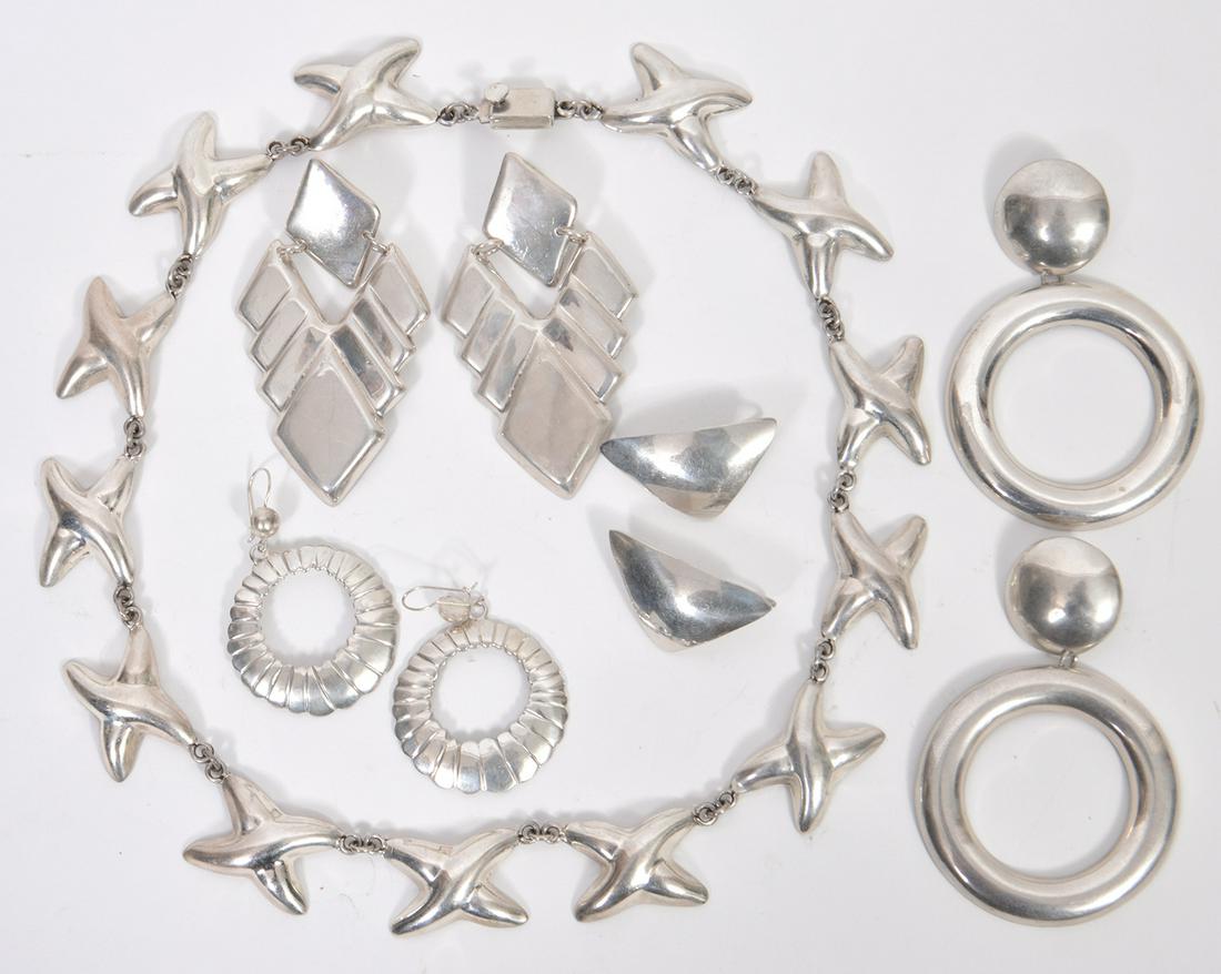 Mexican Sterling Earrings & Necklace 148.7g (1 of 5)