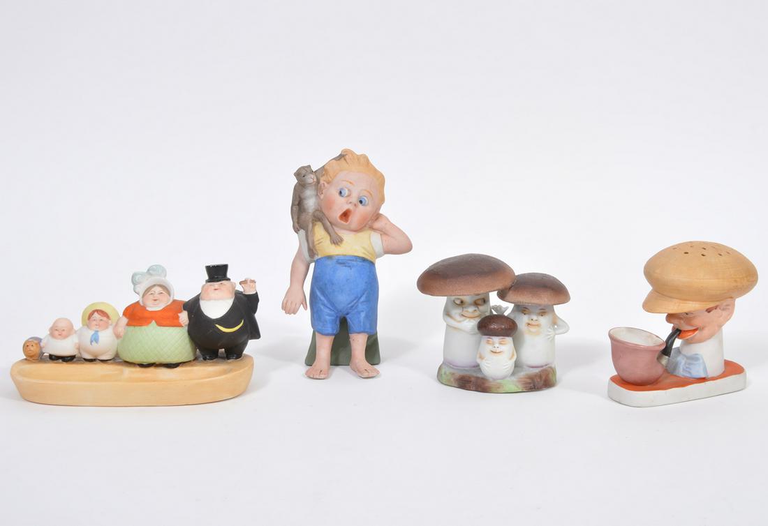 4 Attr. Schafer & Vater Bisque Figurines (1 of 8)