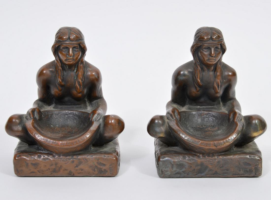 Pair of American Indian Metal Bookends (1 of 7)
