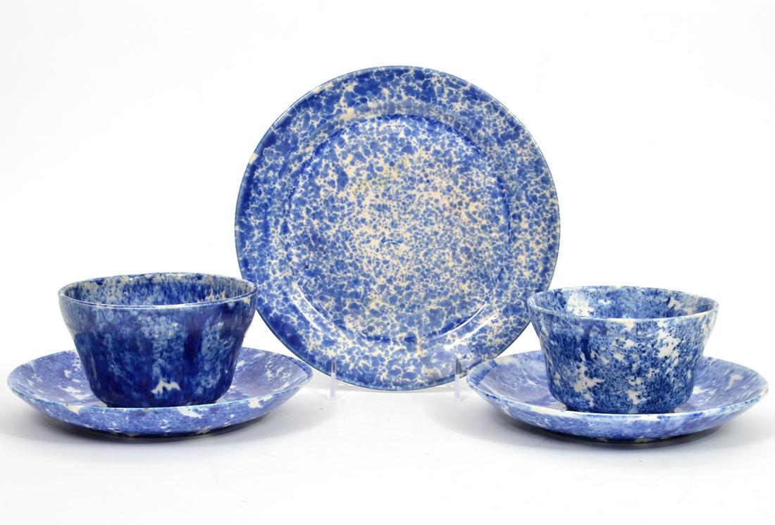 5 Pcs. Antique Burford Bros. Spongeware (1 of 12)