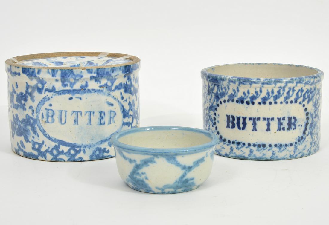 3 Pcs. Early American Spongeware Pottery (1 of 11)