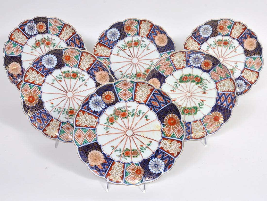 6 Japanese Imari Porcelain Plates (1 of 7)