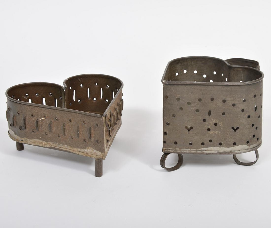 2 American Heart Shaped Tin Cheese Strainers (1 of 5)