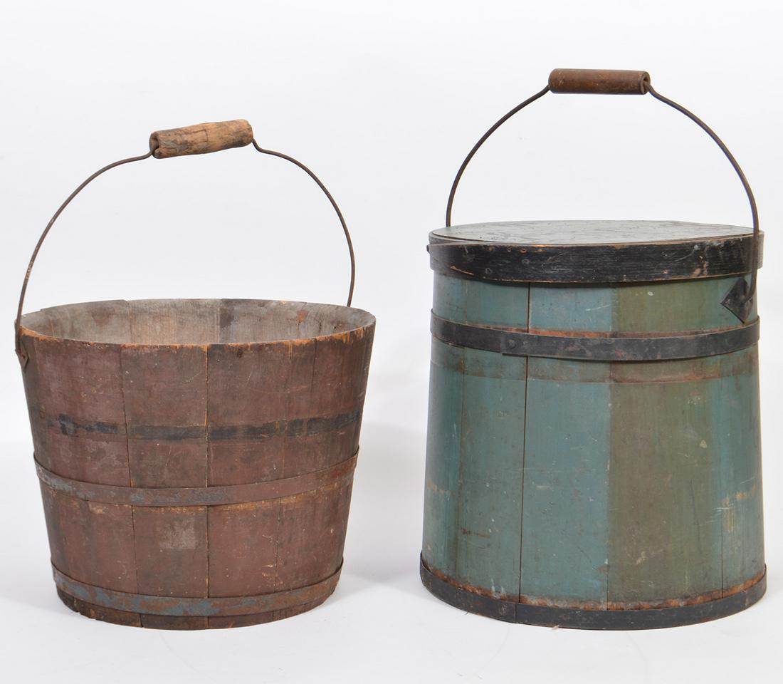 2 Antique Shaker Banded Wood Barrels (1 of 10)