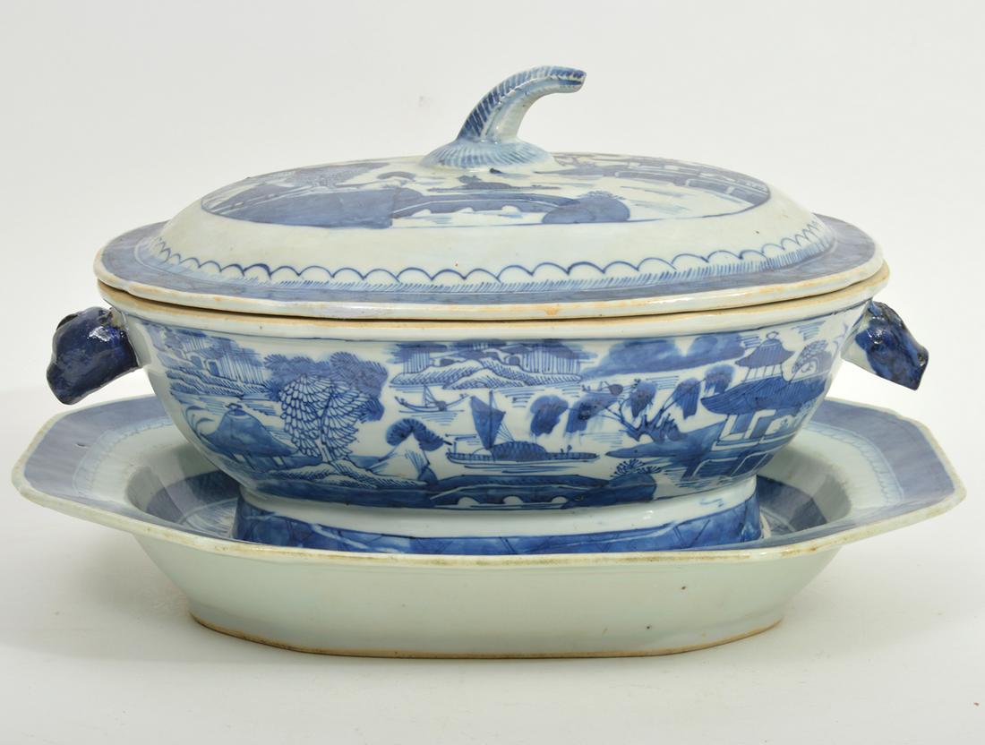 Chinese Blue & White Tureen & Dish (1 of 11)