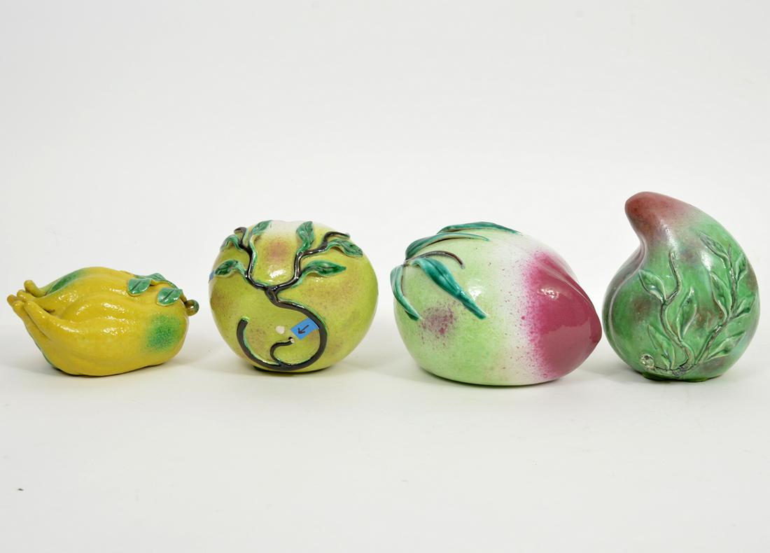 4 Pcs. Chinese Glazed Ceramic Alter Fruit (1 of 13)