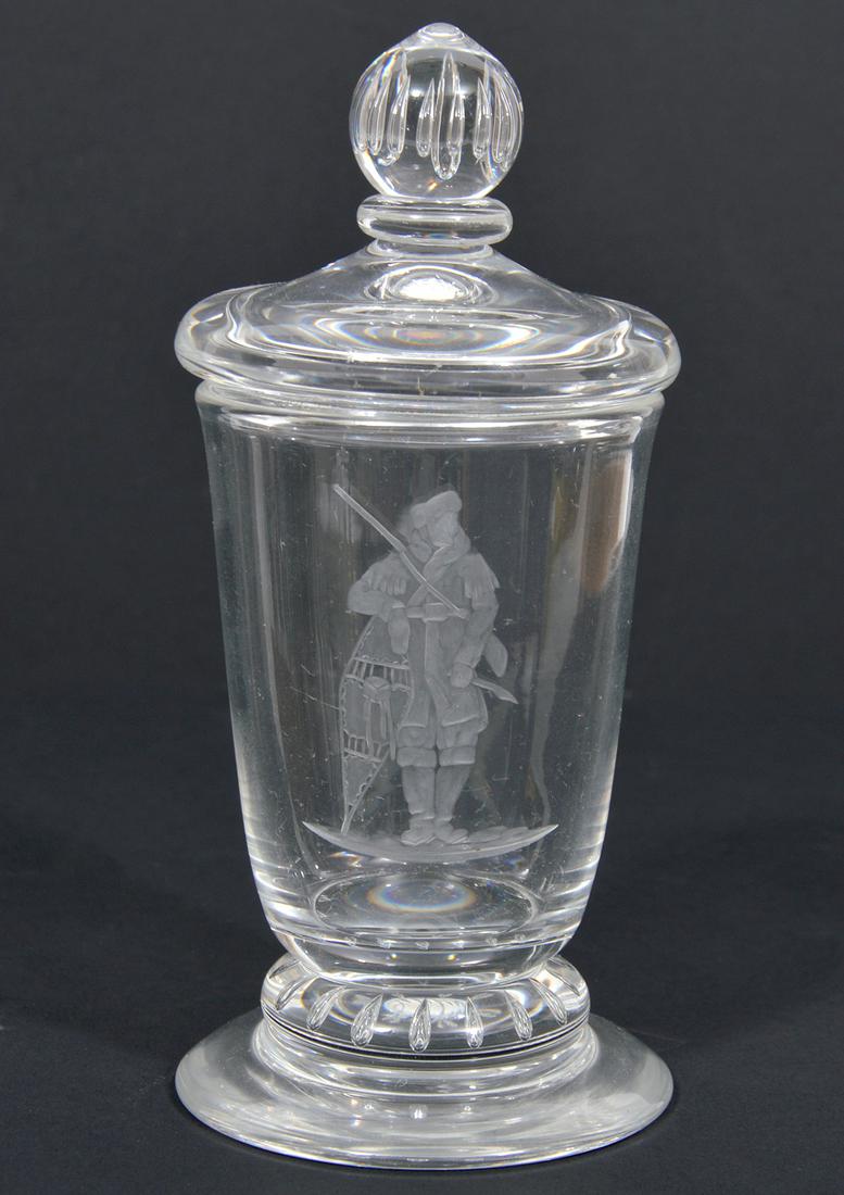 Steuben Hunting Eskimo Art Deco Cover Urn By Waugh (1 of 7)