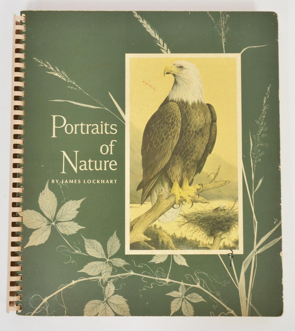 Portrait of Natural' By James Lockhart 34 Plates: Artist produced book by Arkansas born artist James Lockhart. Printed in 1967 by Crown Publishers, Inc. New York. This book contains 10 tipped in color plates, illustrations in texts, and 24 matted col