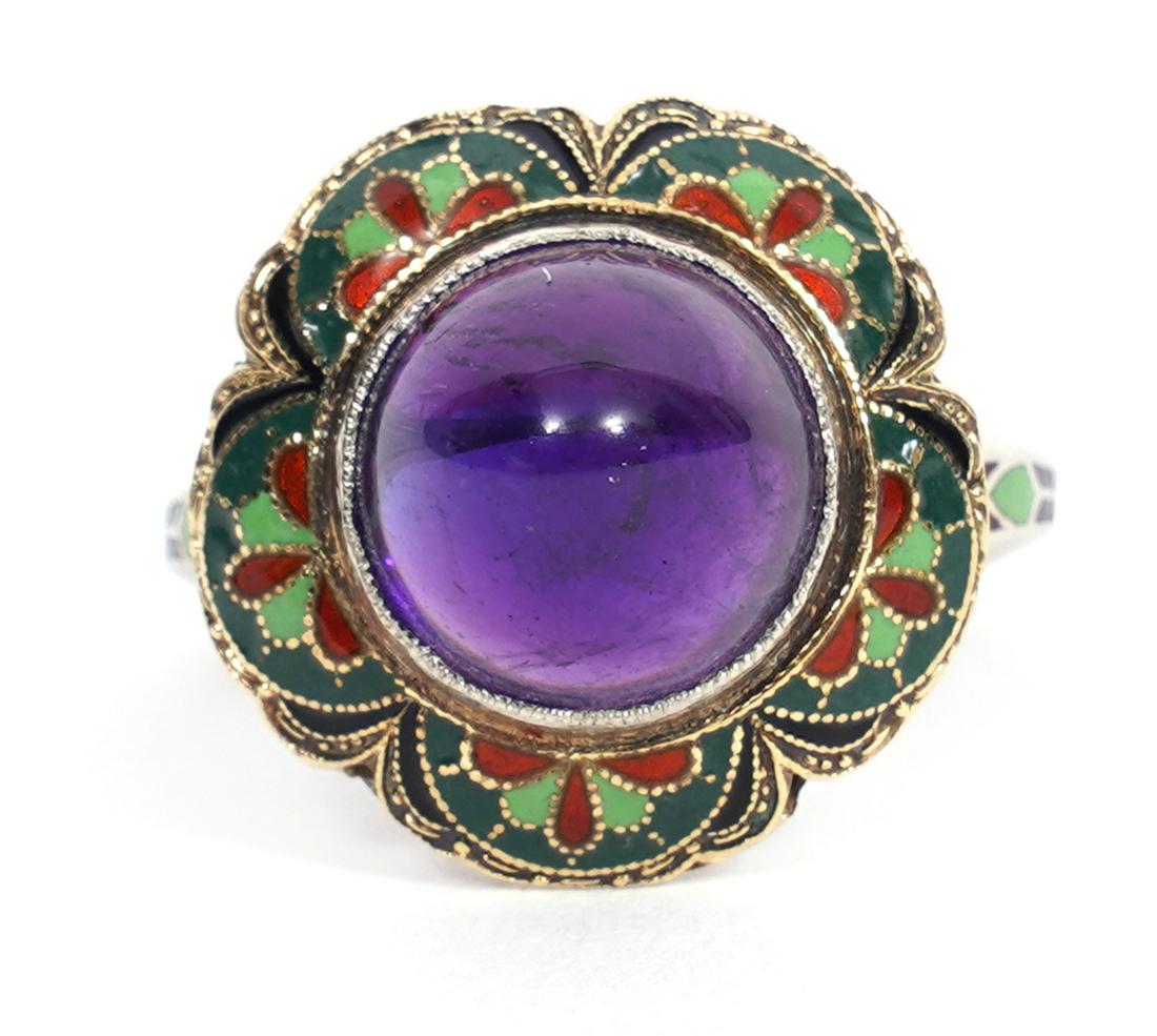 14K WG Amethyst & Enamel Ring 4.7TW (1 of 6)