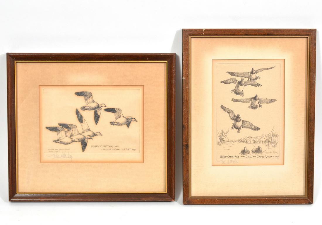 2 Richard Bishop Framed Christmas Card Etchings (1 of 6)